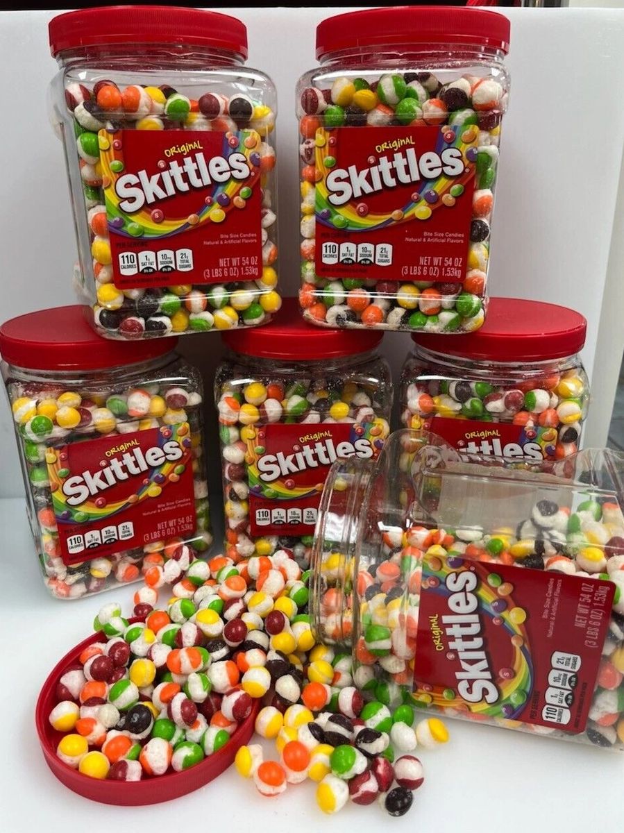 54 oz Tub of Regular Freeze Dried Skittles